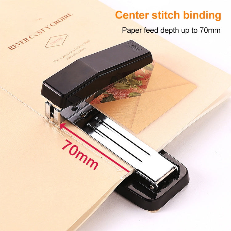 Deli 0414 Stapler Portable Rotatable Stapler 0012 Staple Nail(White)