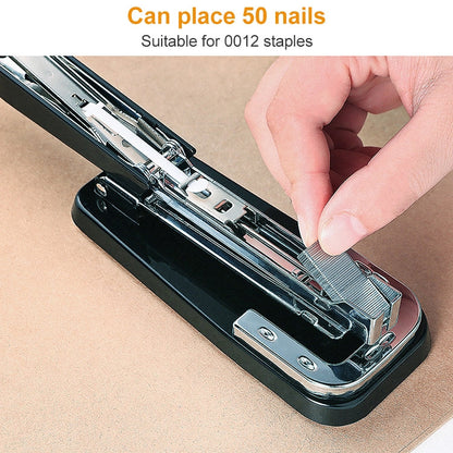 Deli 0414 Stapler Portable Rotatable Stapler 0012 Staple Nail(White)