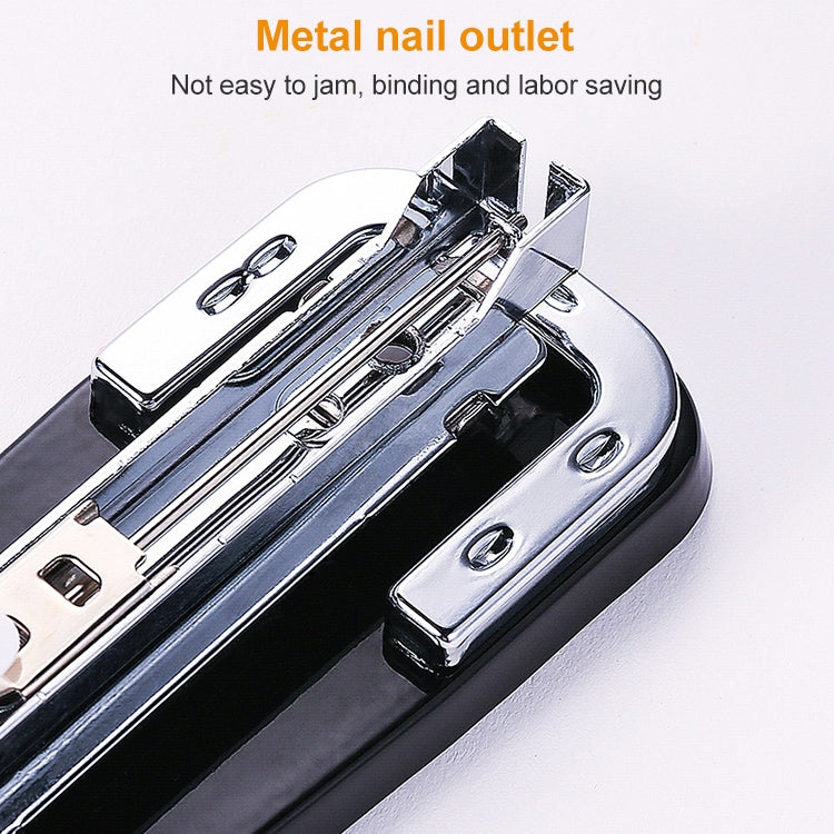 Deli 0414 Stapler Portable Rotatable Stapler 0012 Staple Nail(White)