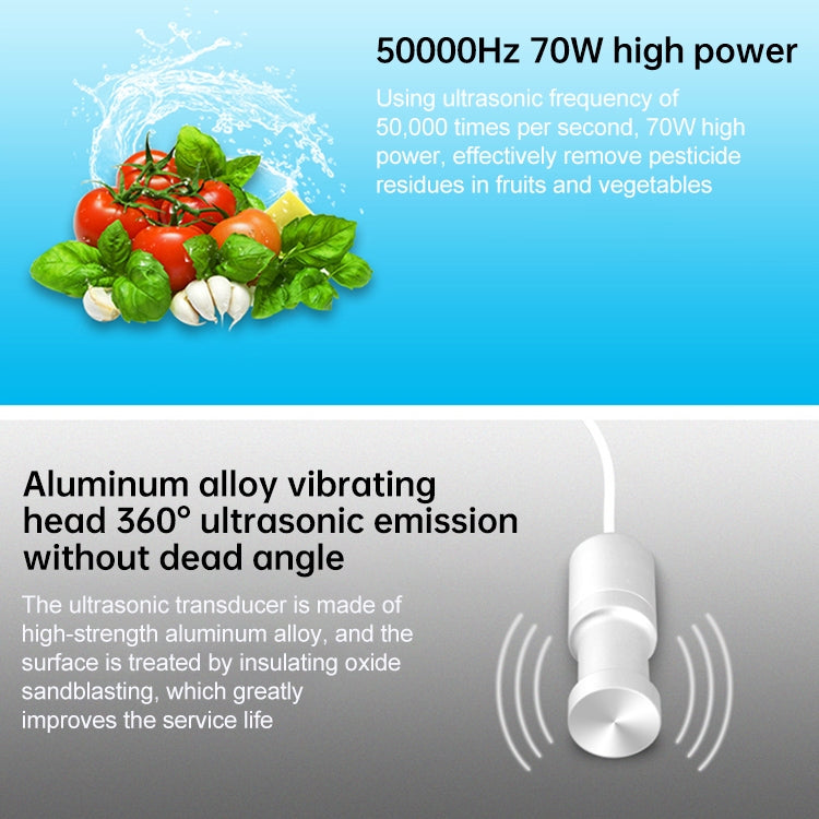 Nettoyeur à ultrasons domestique JeKen CE-9600 pour légumes, lunettes, montres et bijoux (prise US)