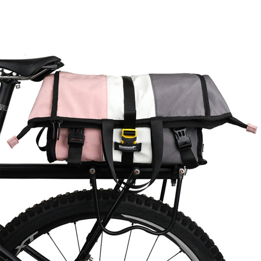 Sacoche de vélo messager Rhinowalk pour épaule ou porte-bagages arrière (X2002 Rose Blanc Gris)
