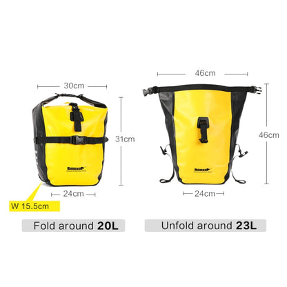 Rhinowalk Bicycle Fully Waterproof Shelf Backpack Medium and Long-distance Cycling Equipment Bag(Black)