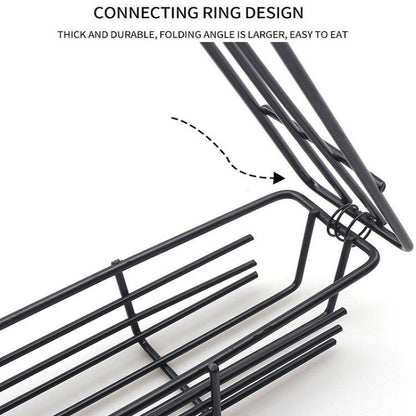 2 PCS Hot Dog Barbecue Cage Sausage Barbecue Clip Barbecue Clip Mesh Wooden Handle Barbecue Mesh Rack, Color:Wood color