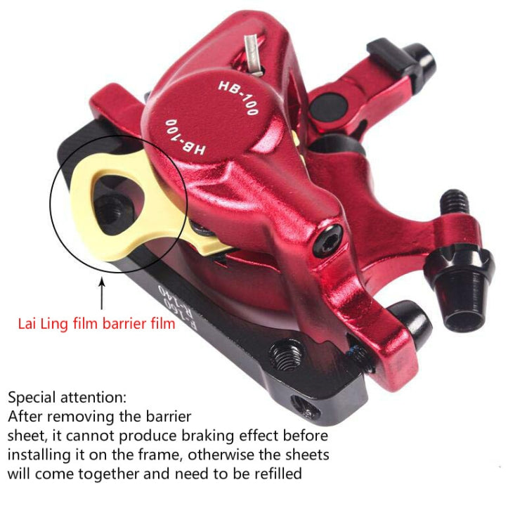 ZOOM HB100 Mountain Bike Hydraulic Brake Caliper Folding Bike Cable Pull Hydraulic Disc Brake Caliper, Style:Front(Blue)