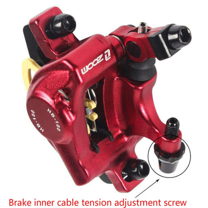 ZOOM HB100 Mountain Bike Hydraulic Brake Caliper Folding Bike Cable Pull Hydraulic Disc Brake Caliper, Style:Front(Blue)