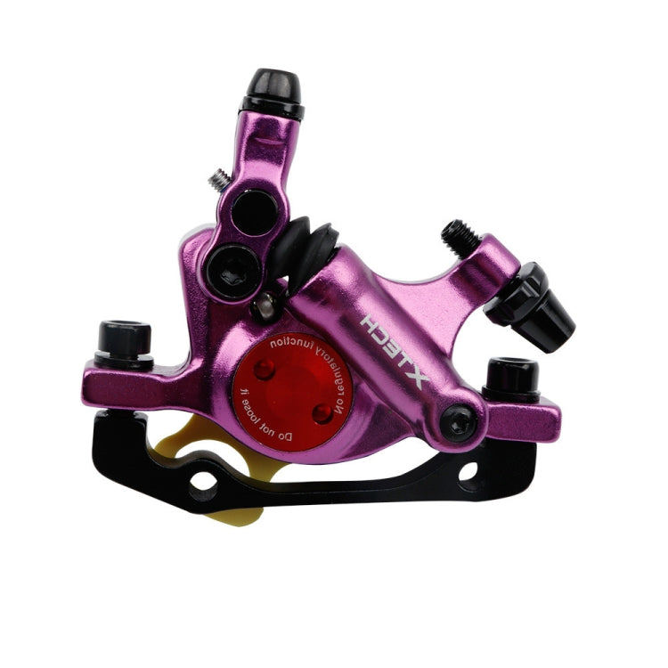 ZOOM HB100 Mountain Bike Hydraulic Brake Caliper Folding Bike Cable Pull Hydraulic Disc Brake Caliper, Style:Front(Purple)