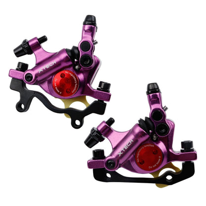 ZOOM HB100 Étrier de frein hydraulique pour VTT, étrier de frein à disque hydraulique à tirage par câble pour vélo pliant, Style: Avant et arrière (Violet)