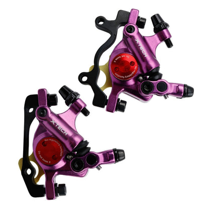 ZOOM HB100 Étrier de frein hydraulique pour VTT, étrier de frein à disque hydraulique à tirage par câble pour vélo pliant, Style: Avant et arrière (Violet)