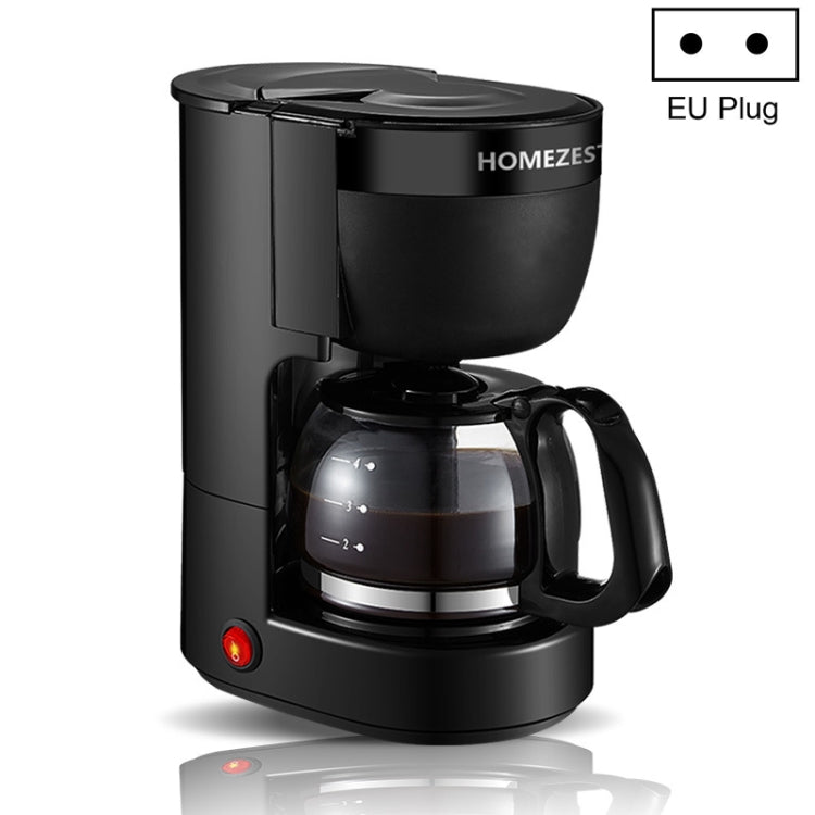 Homezest Household Small Coffee Maker Automatic Mini Drip Coffee Machine, Style:EU Plug(Black)