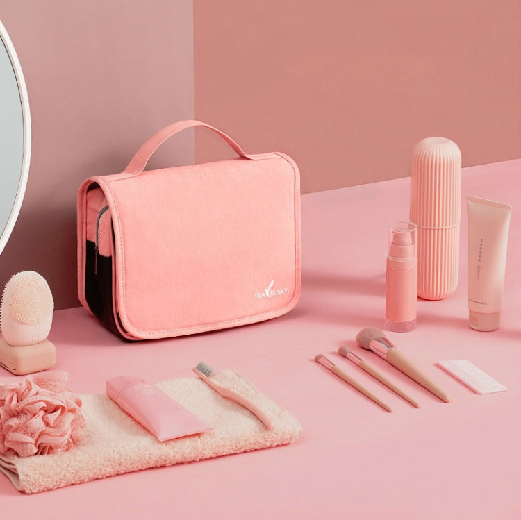 Travelsky Travel Storage Waterproof Pu Cosmetic Bag Multifunctional Folding Large Capacity Toiletry Bag(Turquoise)