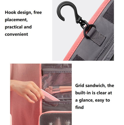 Travelsky Travel Storage Waterproof Pu Cosmetic Bag Multifunctional Folding Large Capacity Toiletry Bag(Stone Gary)