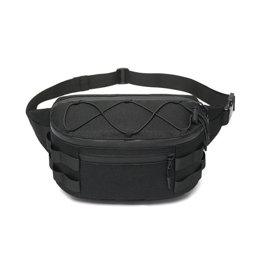 Ozuko 9340 Sac banane multifonctionnel pour homme Sac de poitrine sportif imperméable Sac bandoulière (Noir)