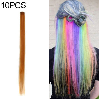 10 PCS Chemical Fiber Wig One-Step Gradient Color Single Card Wig, Stretched Length:24inches(45#)