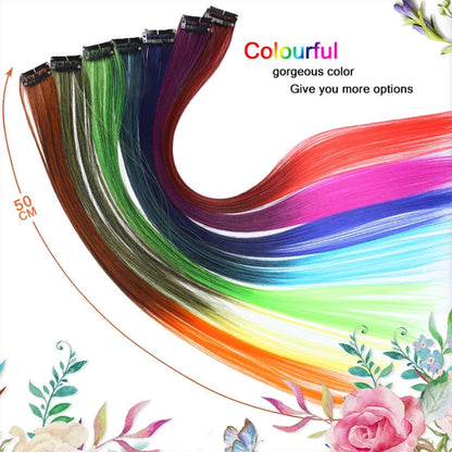 10 PCS Chemical Fiber Wig One-Step Gradient Color Single Card Wig, Stretched Length:24inches(48#)