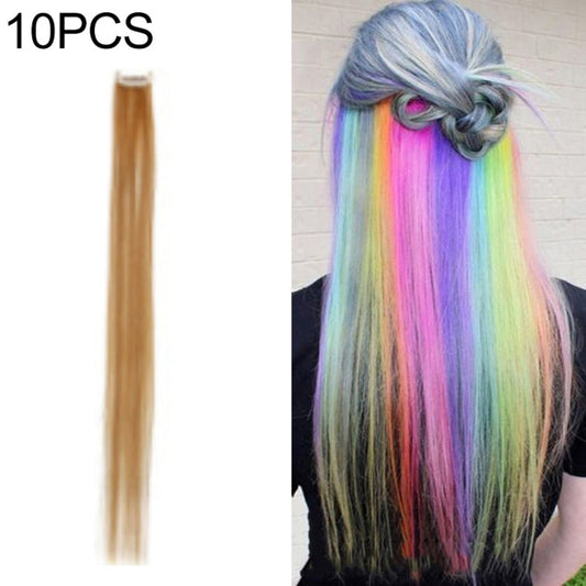 10 PCS Chemical Fiber Wig One-Step Gradient Color Single Card Wig, Stretched Length:24inches(53#)