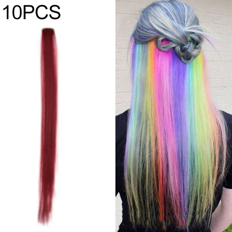 10 PCS Chemical Fiber Wig One-Step Gradient Color Single Card Wig, Stretched Length:24inches(24#)