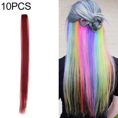 10 PCS Chemical Fiber Wig One-Step Gradient Color Single Card Wig, Stretched Length:24inches(24#)