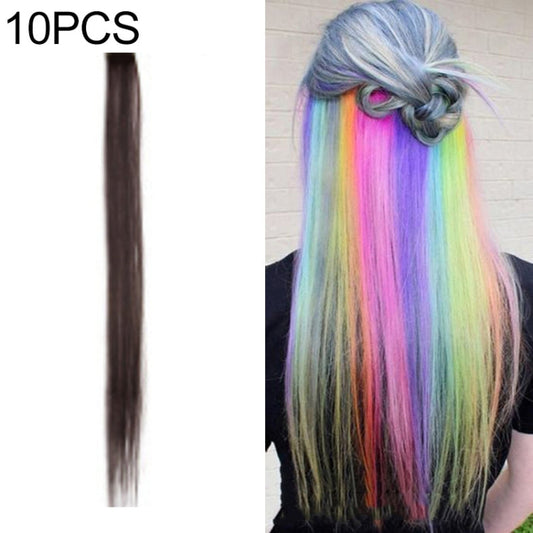 10 PCS Chemical Fiber Wig One-Step Gradient Color Single Card Wig, Stretched Length:24inches(28#)
