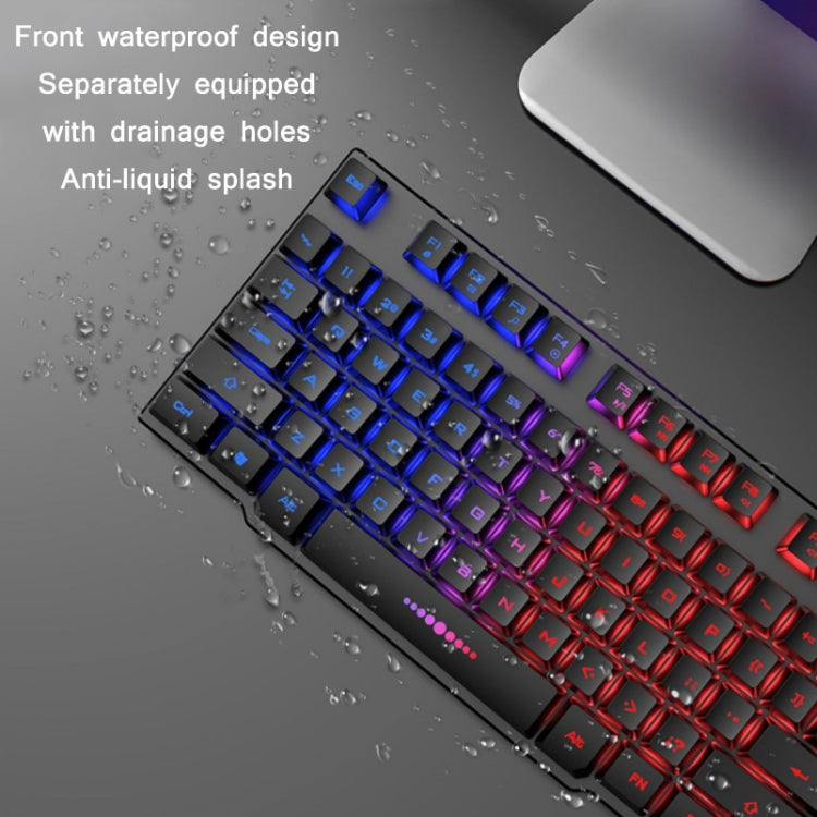 X-L SWAB GX50 Computer Manipulator Feel Wired Keyboard + Macro Programming Mouse, Color： Black Ice Blue