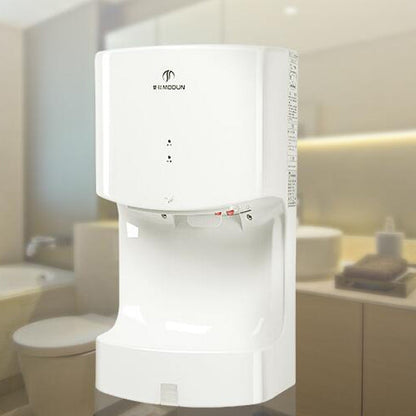 MODUN Sèche-mains intelligent entièrement automatique à grande vitesse, chaud et froid, pour toilettes, taille : 250*165*470MM (blanc)