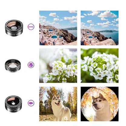 APEXEL APL-DG11 11 in 1 Multifunctional Fisheye Wide-angle Macro Polarized Starlight Gradient Filter Set Universal Mobile Phone Lens Set