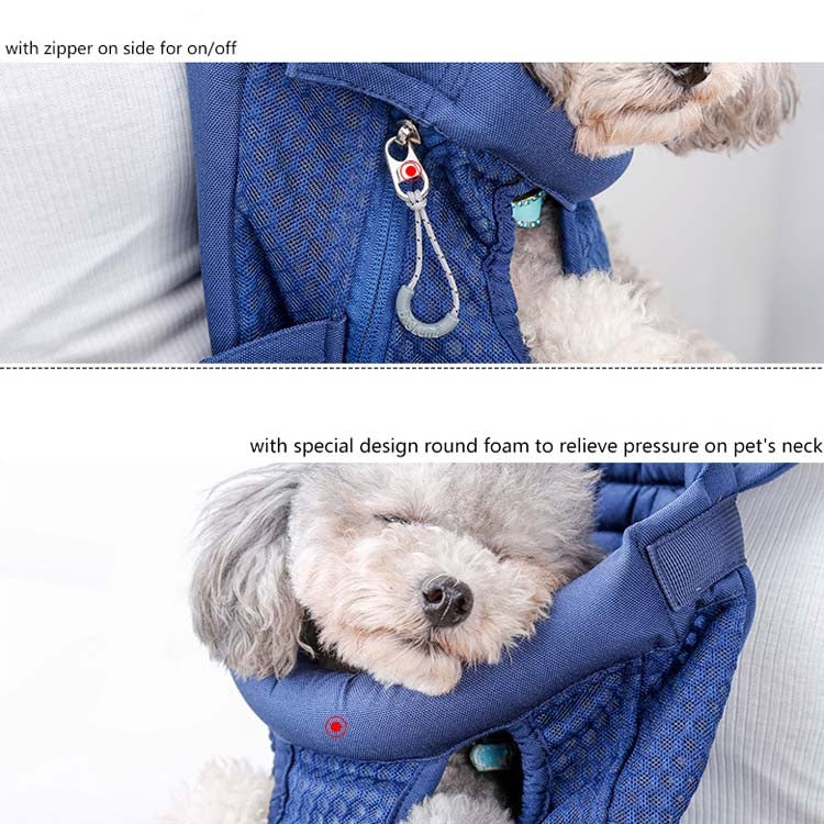 Sac à dos de transport pour animaux de compagnie Doglemi, sac à bandoulière pour chien, maille respirante pour chien et chat, taille : M (bleu)