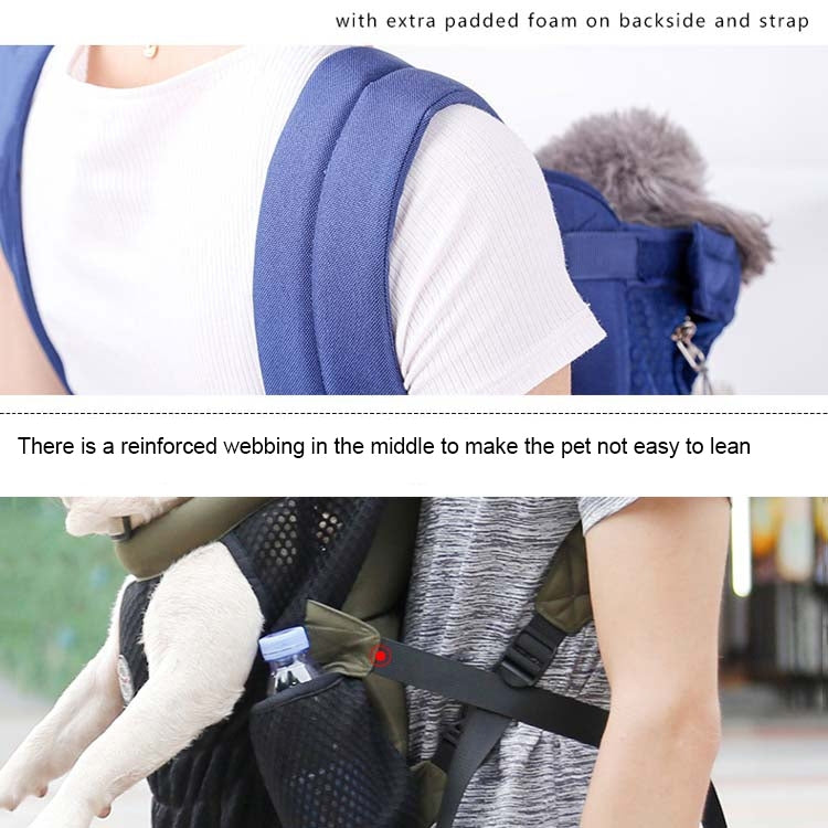 Sac à dos de transport pour animaux de compagnie Doglemi, sac à bandoulière pour chien, maille respirante pour chien et chat, taille : M (bleu)
