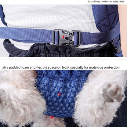Sac à dos de transport pour animaux de compagnie Doglemi, sac à bandoulière pour chien, maille respirante pour chien et chat, taille : M (bleu)