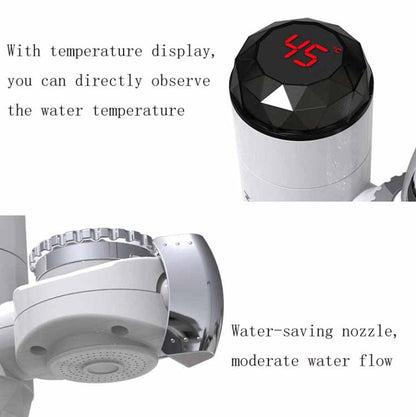 Zoosen Electric Hot Water Faucet Connection Type Instant Hot Water Faucet EU Plug, Style:White