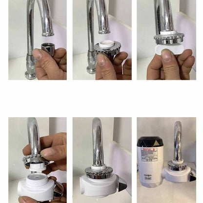 Zoosen Electric Hot Water Faucet Connection Type Instant Hot Water Faucet EU Plug, Style:White