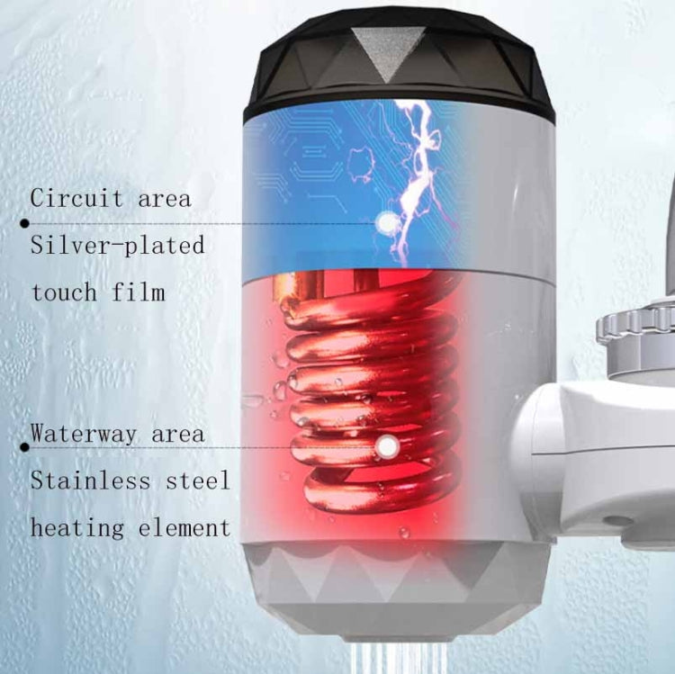 Robinet d'eau chaude électrique Zoosen Type de raccordement du robinet d'eau chaude instantané Prise CN, Style:Blanc + Protection contre les fuites