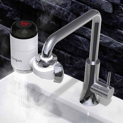 Robinet d'eau chaude électrique Zoosen Type de raccordement du robinet d'eau chaude instantané Prise CN, Style:Blanc + Protection contre les fuites