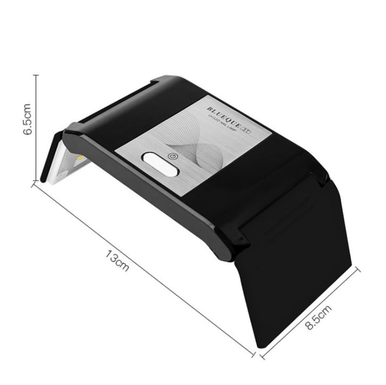 BLUEQUE 36W Manicure Lamp Rechargeable Portable Folding LED/UV Phototherapy Machine Nail Lamp, Specification:Battery Type(Black)