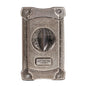 JIFENG 3 In 1 V Cigar Scissors Cigar Holder Cigar Cutter With Cigar Puncher(Silver Polished Flower)