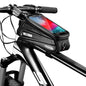 WILD MAN ES3 Hard Shell Bicycle Bag Front Beam Bag Mountain Bike Mobile Phone Touch Screen Upper Tube Bag Riding Equipment, Colour: Black(1L)