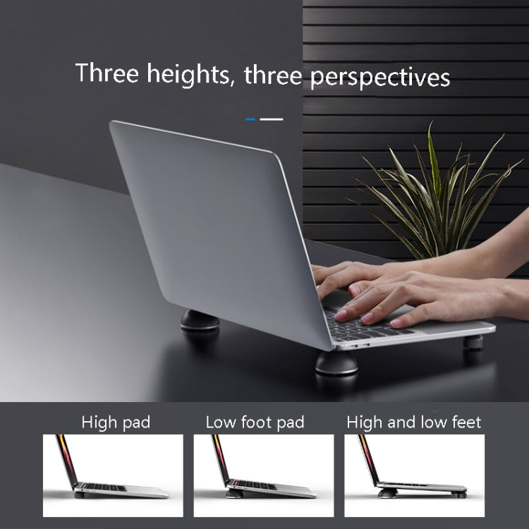 Suohuang SH-1029 Aluminum Portable Bracket Foot Pad for MacBook, Laptop(White)