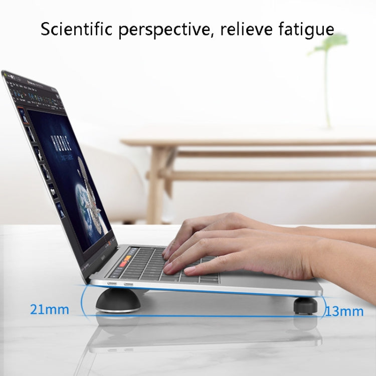 Suohuang SH-1029 Aluminum Portable Bracket Foot Pad for MacBook, Laptop(Black)