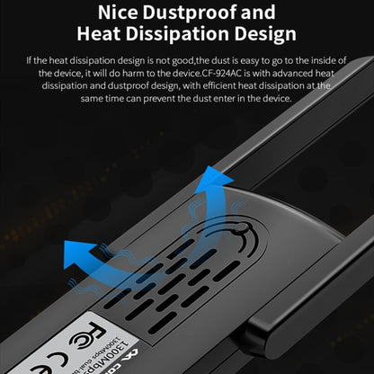 COMFAST CF-924AC V2 Récepteur WIFI USB Double Fréquence Gigabit 1200Mbps pour Ordinateur, Carte Réseau sans Fil Haute Puissance