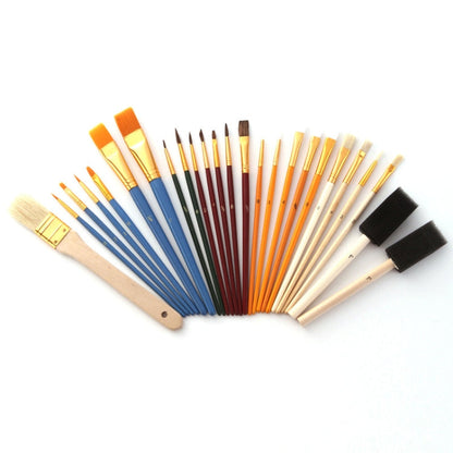 ZHU TING 25 PCS / Set Multifunctional Oil Paint Brush Gouache Watercolor Acrylic Paint Brush Student Painting Supplies