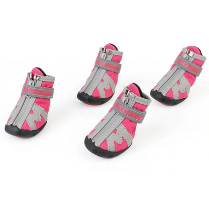 HCPET A1703 Pet Non-Slip Wear-Resistant Shoes Puppy Feet Cover, Size: Number 5(Waterproof Pink)
