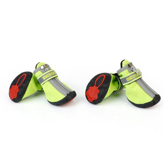 HCPET A1703 Pet Non-Slip Wear-Resistant Shoes Puppy Feet Cover, Size: Number 5(Waterproof Green)