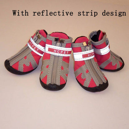 HCPET A1703 Pet Non-Slip Wear-Resistant Shoes Puppy Feet Cover, Size: Number 5(Breathable Red)