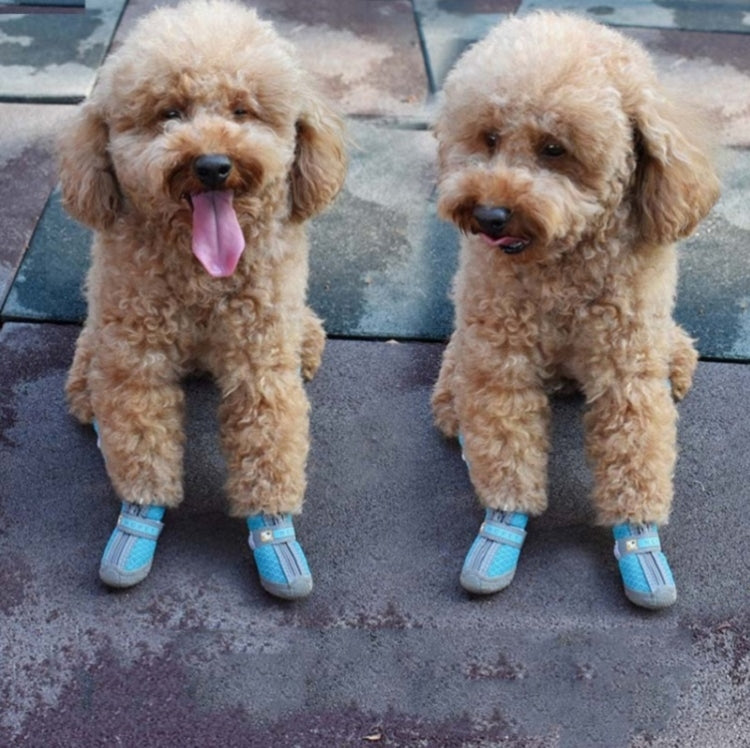 HCPET A1703 Pet Non-Slip Wear-Resistant Shoes Puppy Feet Cover, Size: Number 5(Breathable Red)