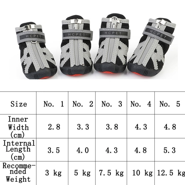 HCPET A1703 Pet Non-Slip Wear-Resistant Shoes Puppy Feet Cover, Size: Number 5(Breathable Red)