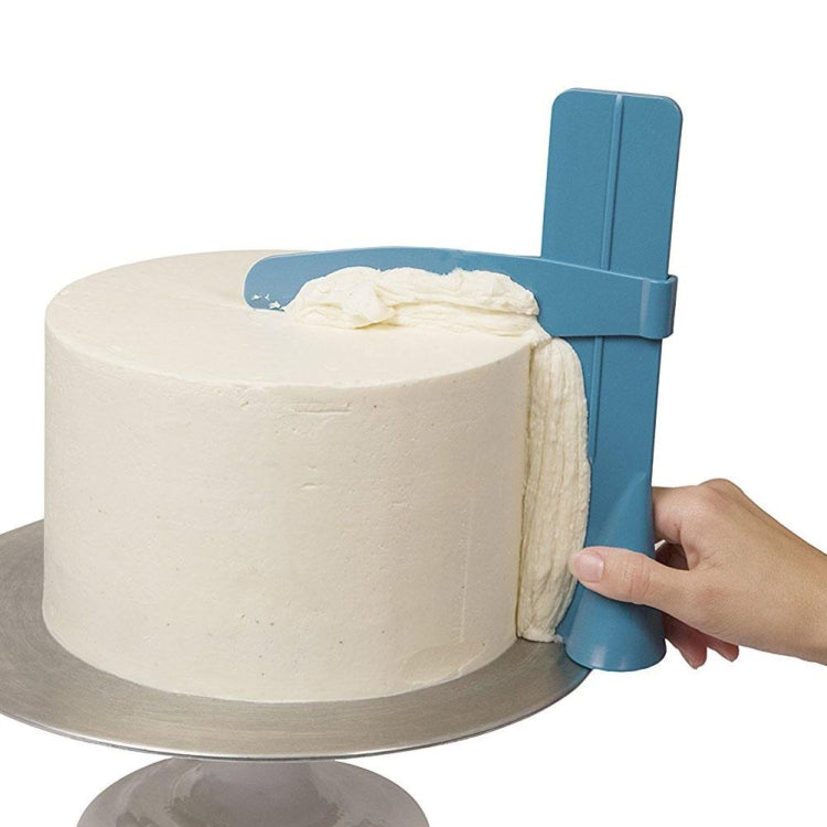 Lisseur à Gâteau Réglable Grattoir Spatule à Fondant Lisseur de Bord de Gâteau Crème (Rose)
