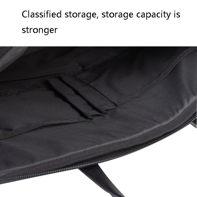 Deli 63751 Front And Rear Double Pockets Multi-Layer Briefcases Handheld Meeting Bag(Black)