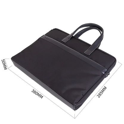 Deli 63751 Front And Rear Double Pockets Multi-Layer Briefcases Handheld Meeting Bag(Black)