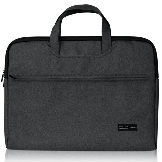 Deli 5590 Portable Briefcase Meeting Record Storage Bag Computer Bag(Gray)