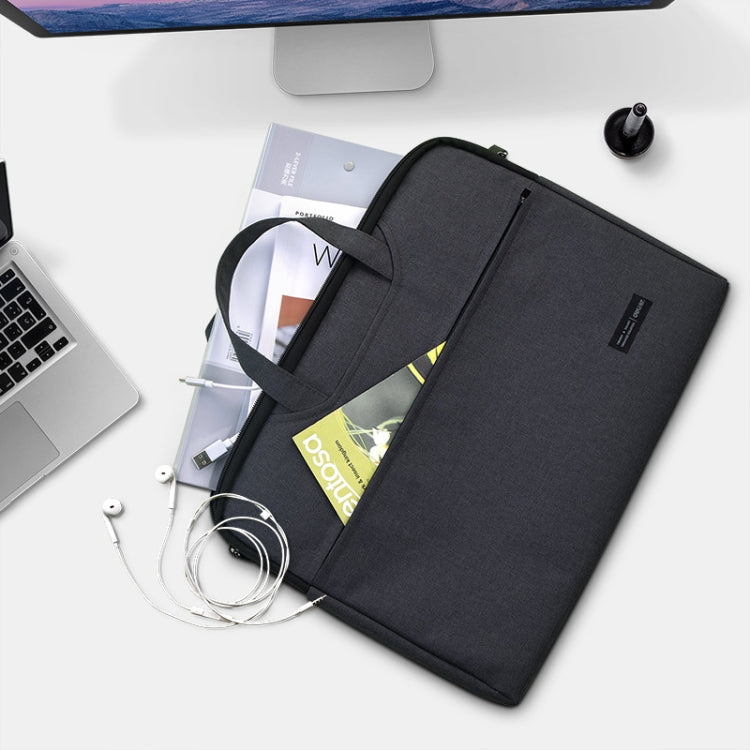 Deli 5590 Portable Briefcase Meeting Record Storage Bag Computer Bag(Black)