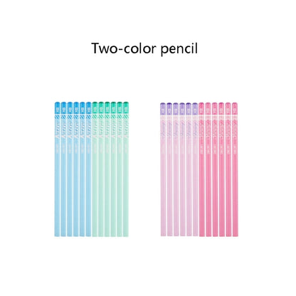 Deli S928 50 PCS/Barrel HB Pencil Students Round Writing Pencil(Blue)